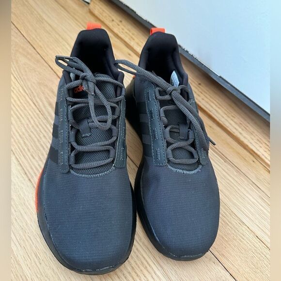 ADIDAS RACER TR21 running shoes athletic sneakers black orange size 6 - Picture 2 of 9
